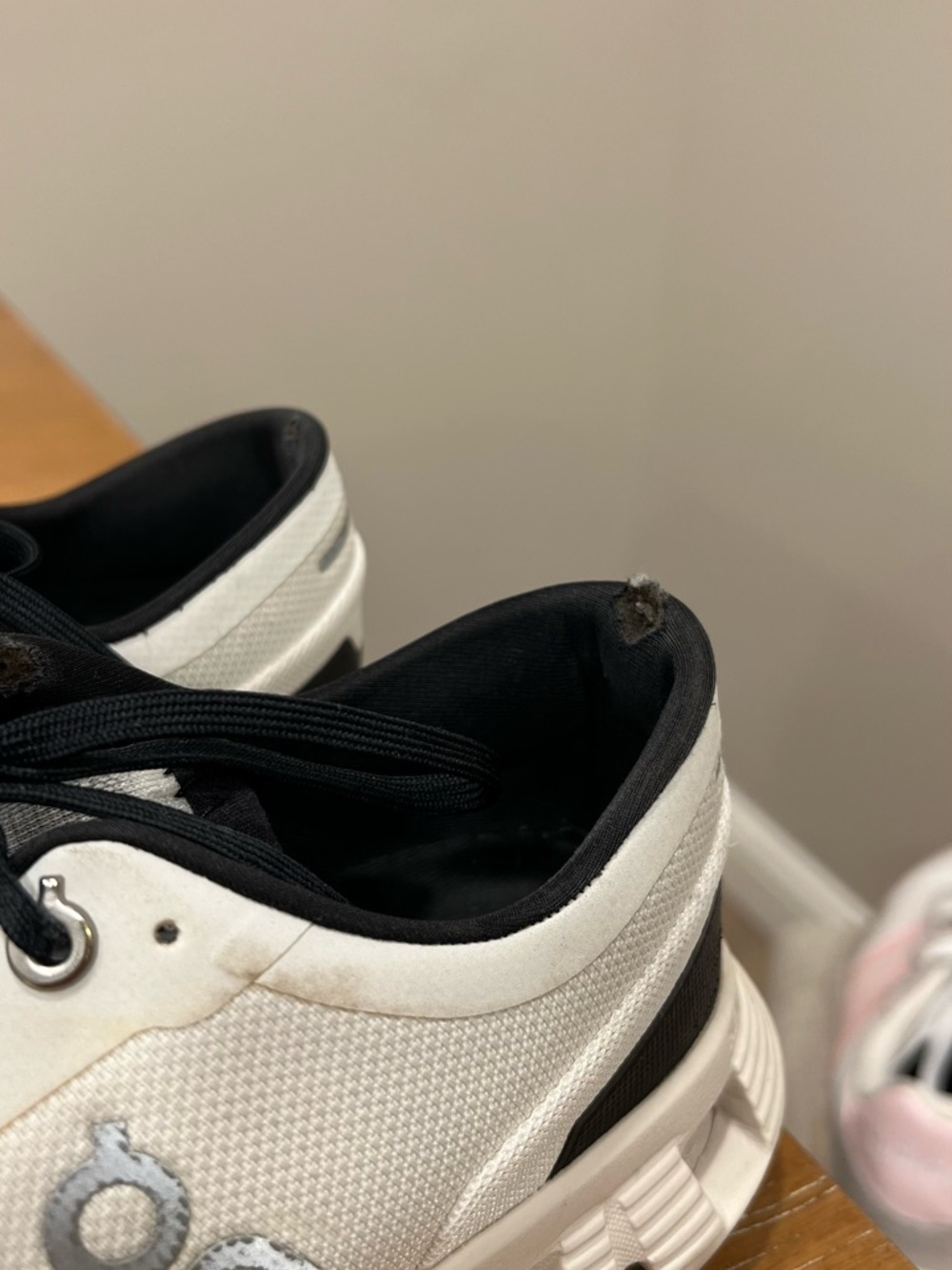 On Running Women's White and Black Cloud Running Sneakers - Picture 4 of 5